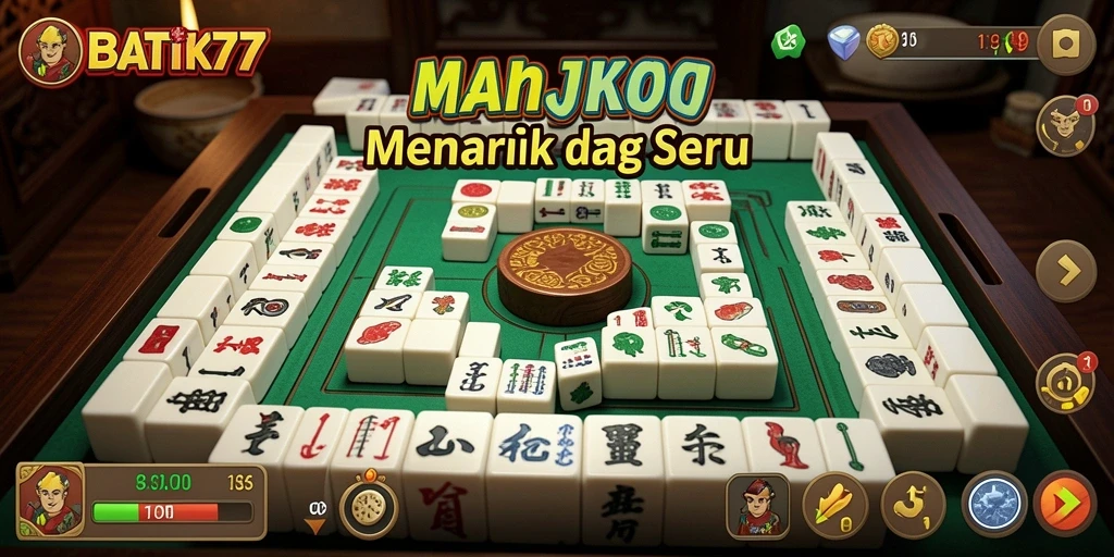Tampilan antarmuka yang indah dan gameplay Mahjong yang seru.