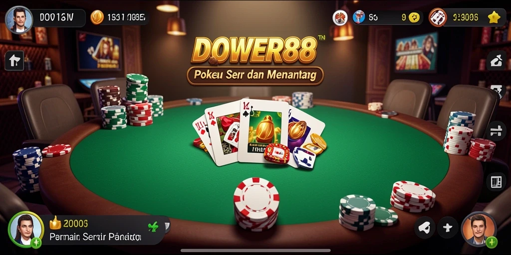Tangkapan layar DOWER88 yang menunjukkan gameplay seru dalam permainan Poker.