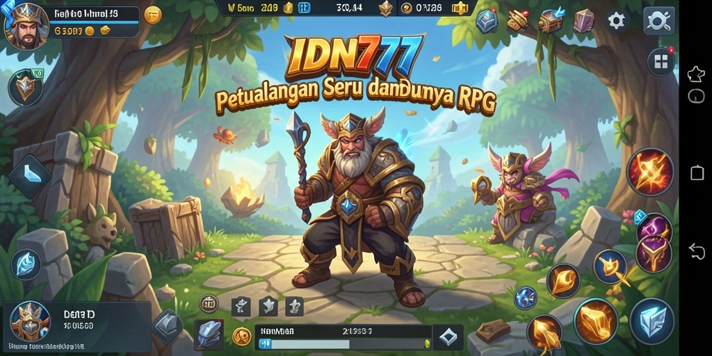 Tangkapan layar gameplay IDN777 menunjukkan dunia RPG yang memukau.