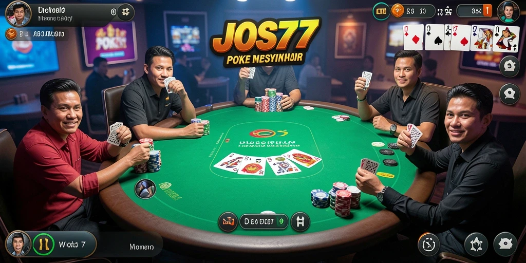 Tampilan permainan Poker yang mendebarkan di JOS77.