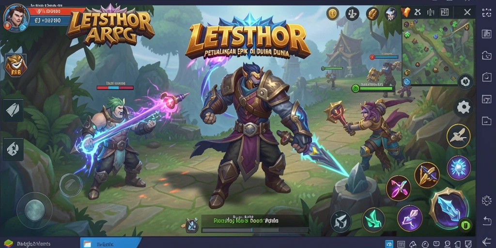 Tampilan gameplay menakjubkan di dunia LETSTHOR yang imersif.