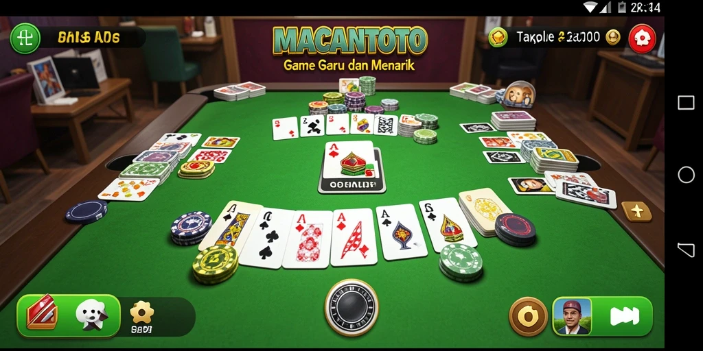 Gameplay seru Gaple di MACANTOTO dengan grafis menarik.