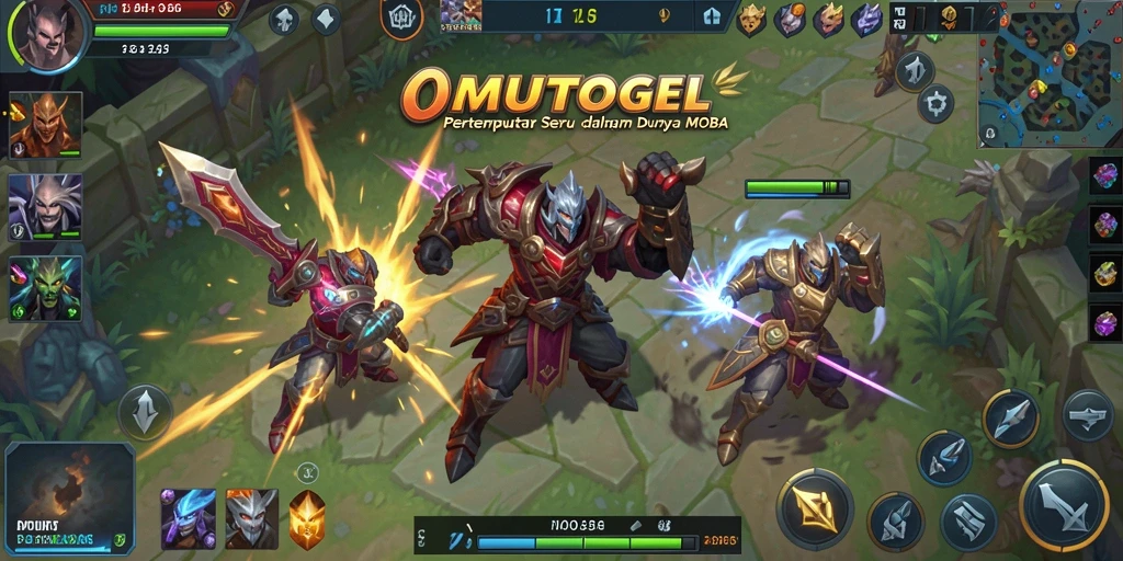 Tampilan menarik dari gameplay seru OMUTOGEL di arena MOBA.