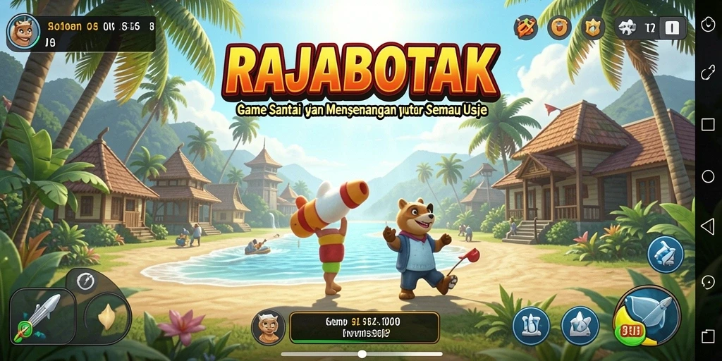 Tampilan gameplay menarik dari RAJABOTAK yang penuh warna.