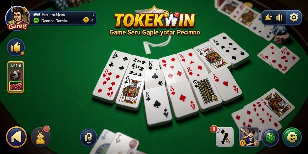 Screenshot gameplay TOKEKWIN menampilkan momen seru bermain Gaple.